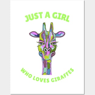 Just A Girl Who Loves Giraffe Lover Posters and Art